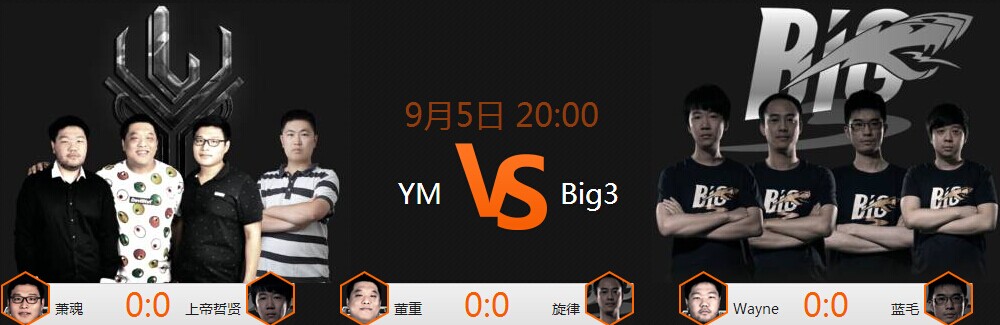 9月5日NEL联赛直播：YM战Big3冲击四连胜