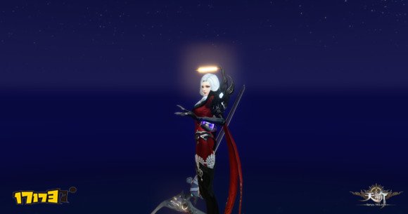 夜空下风景：女玩家晒驱魔时装与玄鲸的合影