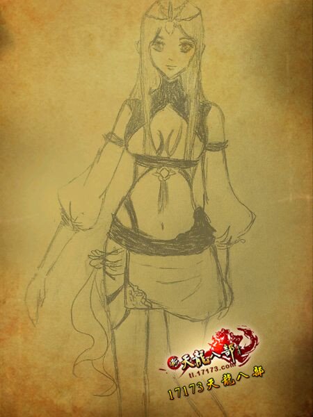 《天龙八部》玩家手绘各类游戏角色的时装形象图