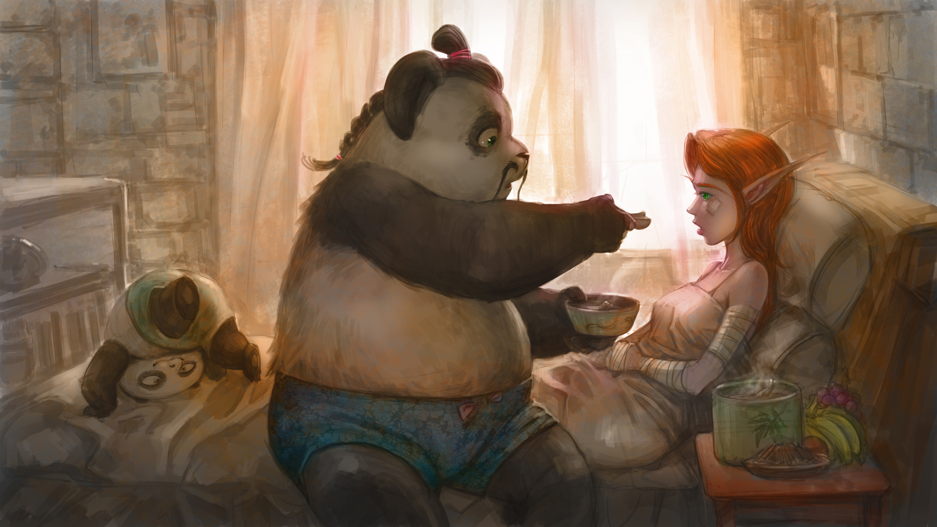 熊猫人父子漫画：温柔加体贴 矮胖挫的逆袭