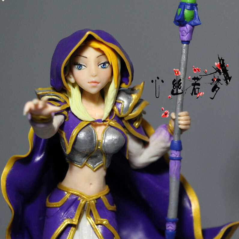 魔兽世界玩家手工：女神吉安娜精美软陶作品