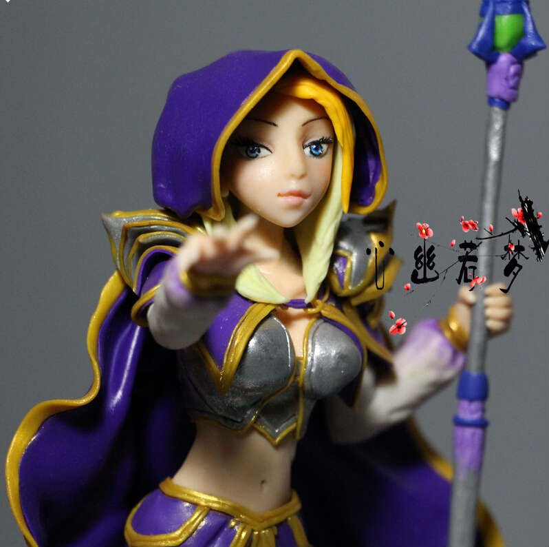 魔兽世界玩家手工：女神吉安娜精美软陶作品