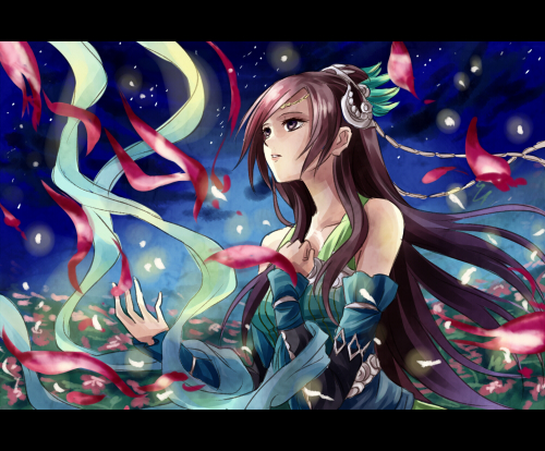 手绘:纯阳小百合与秋叶青,李复