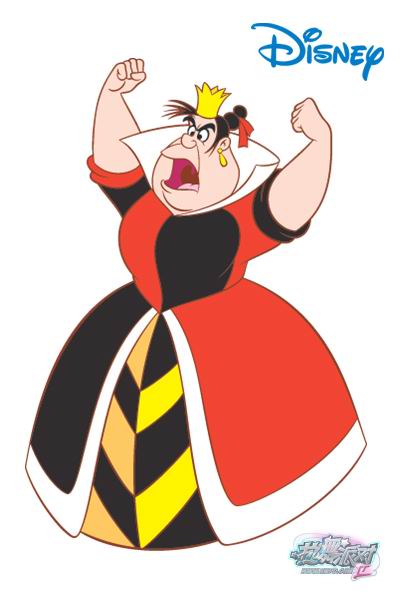 童话故事中的红桃皇后迪士尼爱丽丝系列红桃皇后原画束腰下的蓬蓬裙