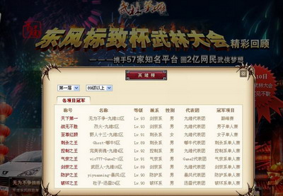 武林英雄最新图片