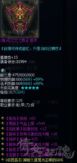 129逆天神盾，三大幅双格挡不可修