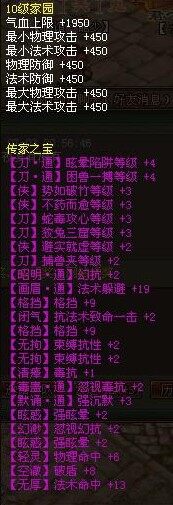 超长家园传家宝祈福属性