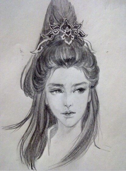 倩女幽魂角色半身像玩家有爱手绘