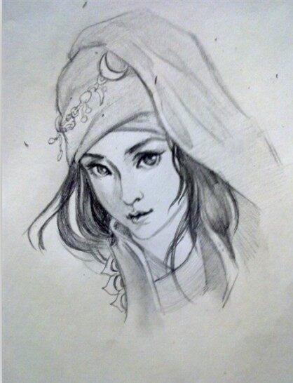 倩女幽魂角色半身像玩家有爱手绘