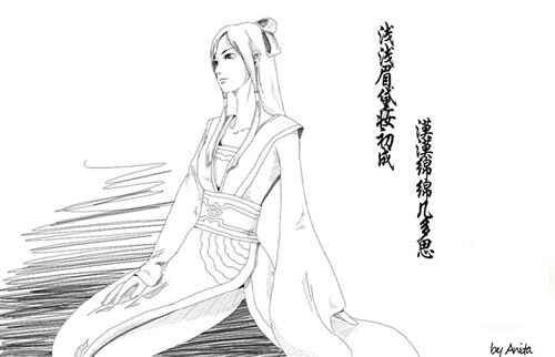 清新淡雅 女版七夕情缘时装素描美图赏