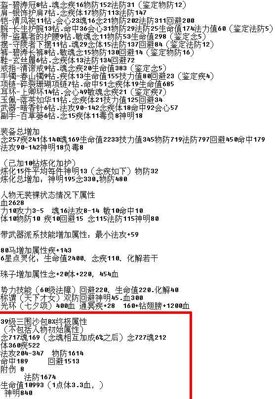 数据帝新作 39级冰心终极属性方案图解