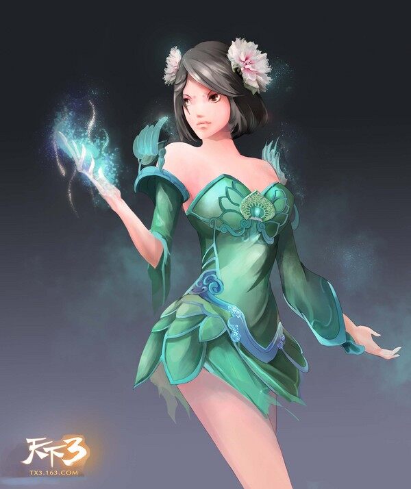 主打萌系风格 玩家手绘天下3云麓妹纸