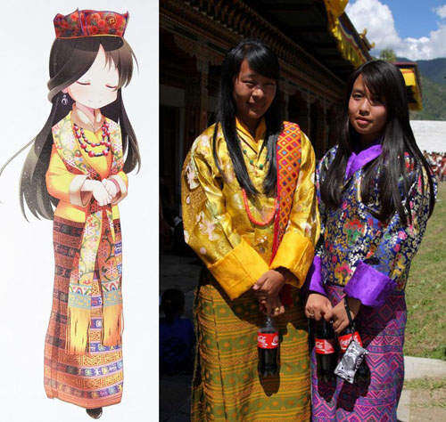 各国《民族服装图鉴》也萌化　真人版服饰对比图参上（WOOOO~）