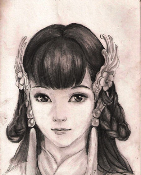 倩女幽魂角色精美铅笔手绘