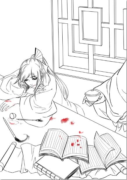 熬夜赶稿致吐血 玩家手绘华胥引时装图