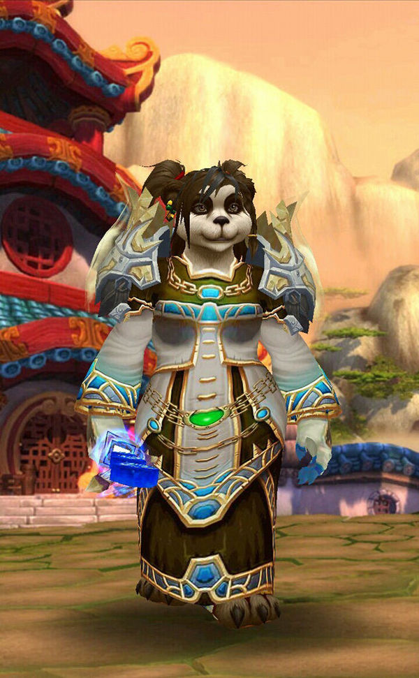 魔兽世界玩家自制女熊猫人牧师超萌幻化套装