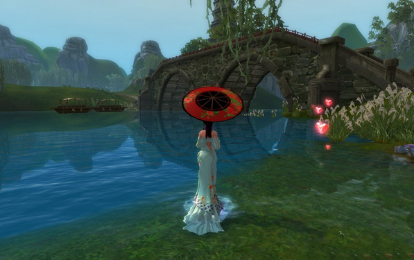 笑傲江湖ol余杭美图 窗映红霞搭配凌波美