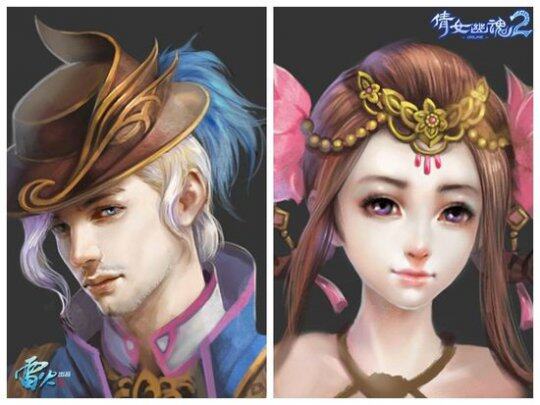 意大利帅哥男画魂与唐装萝莉女画魂