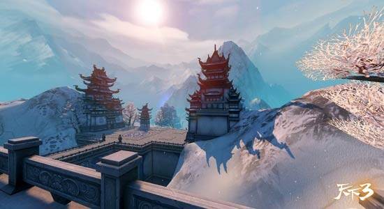 “铁山环绕，风雪满城”的夜安城全貌，如梦一般的存在