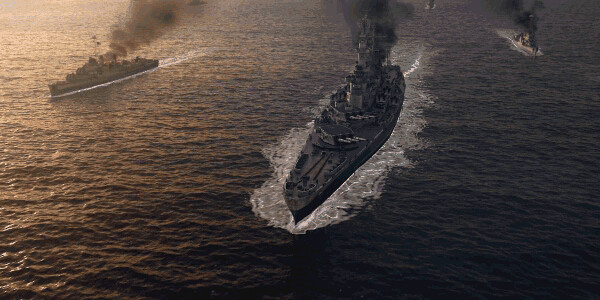 战舰世界gif,全力攻击