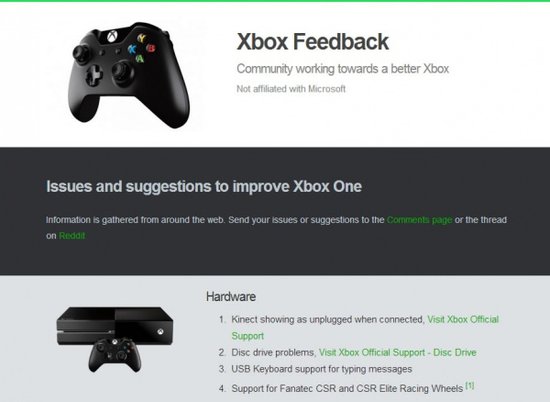 Xbox玩家自建反馈网站 微软表示将会跟进